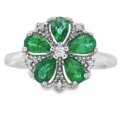 Genuine 1.03ct Emerald Zircon Ring Sterling Silver Bids.com