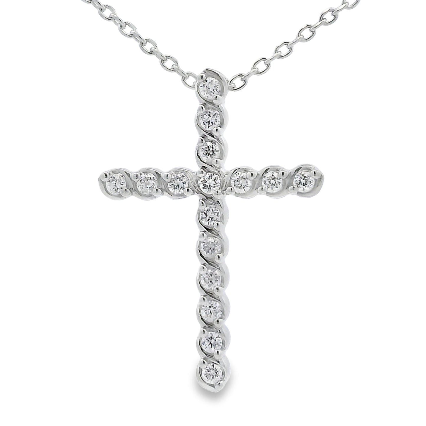 Genuine .50ct Cross Religious Pendant Sterling Silver Bids.com