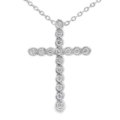 Genuine .50ct Cross Religious Pendant Sterling Silver Bids.com