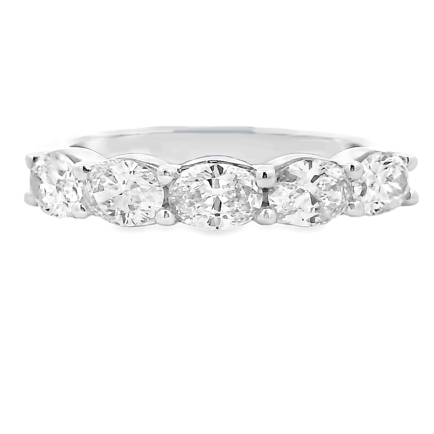 Lab Grown Diamond Wedding Band Ring 14KT White Gold Bids.com
