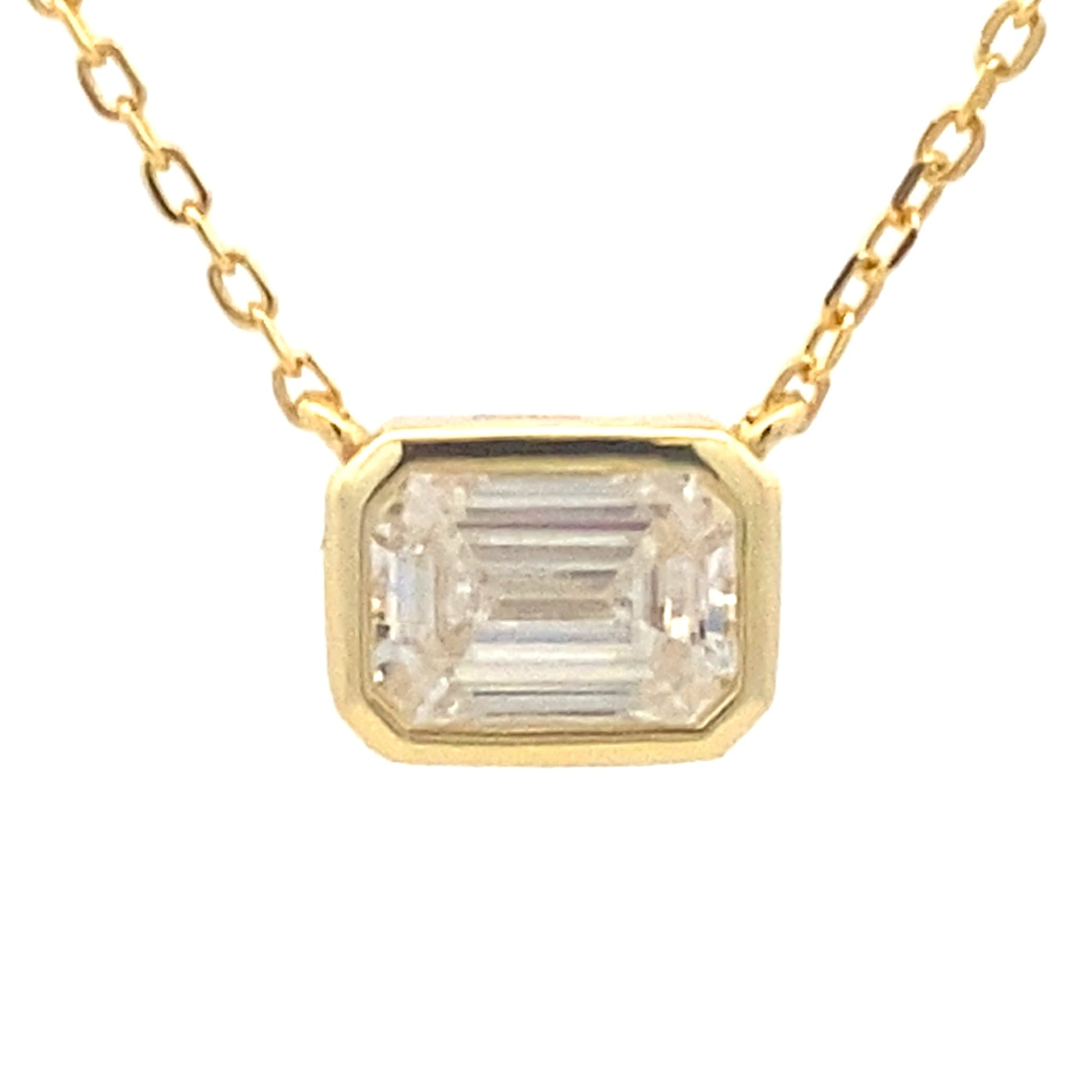 Natural .85ct Moissanite Pendant Sterling Silver Bids.com
