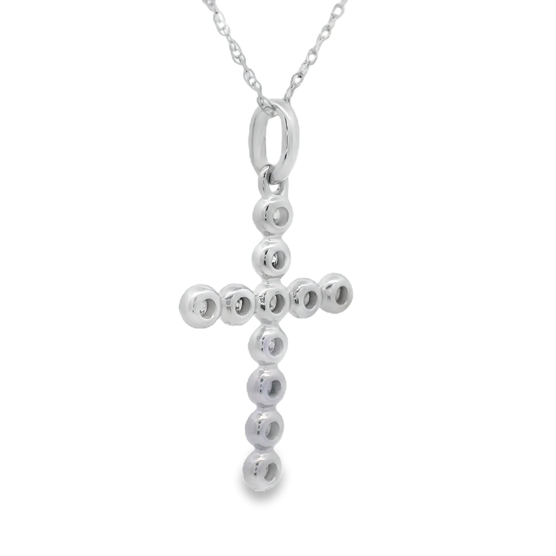 .12ct Diamond Cross Religious Pendant 14KT White Gold Bids.com