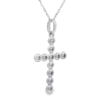 .12ct Diamond Cross Religious Pendant 14KT White Gold Bids.com