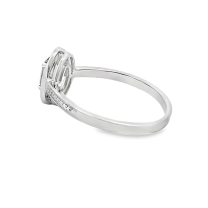 .61ct Mystic Fire Topaz Diamond Ring 10KT White Gold Bids.com