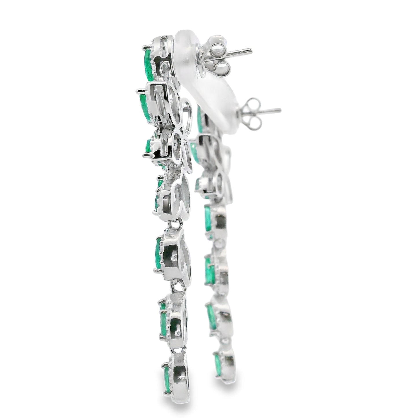 2.02ct Emerald Zircon Dangle Earrings Sterling Silver Bids.com