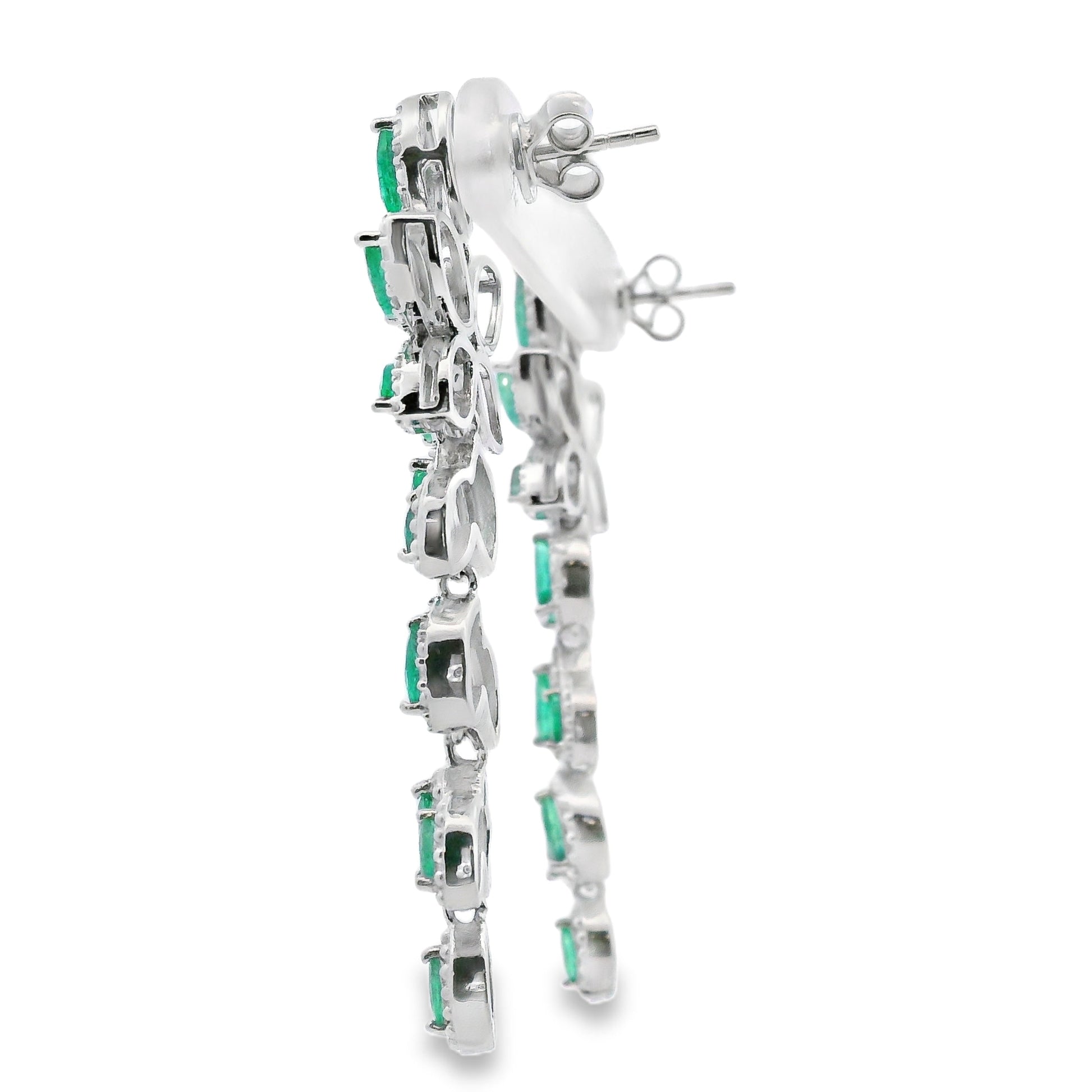 2.02ct Emerald Zircon Dangle Earrings Sterling Silver Bids.com