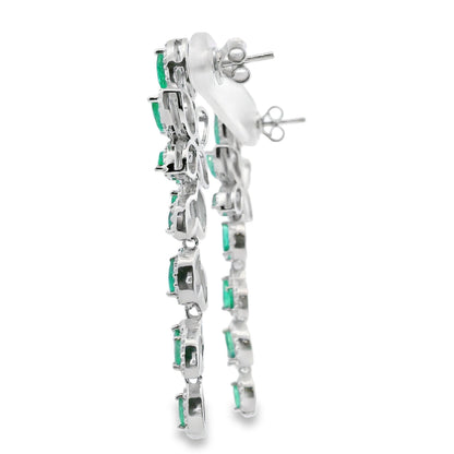 2.02ct Emerald Zircon Dangle Earrings Sterling Silver Bids.com
