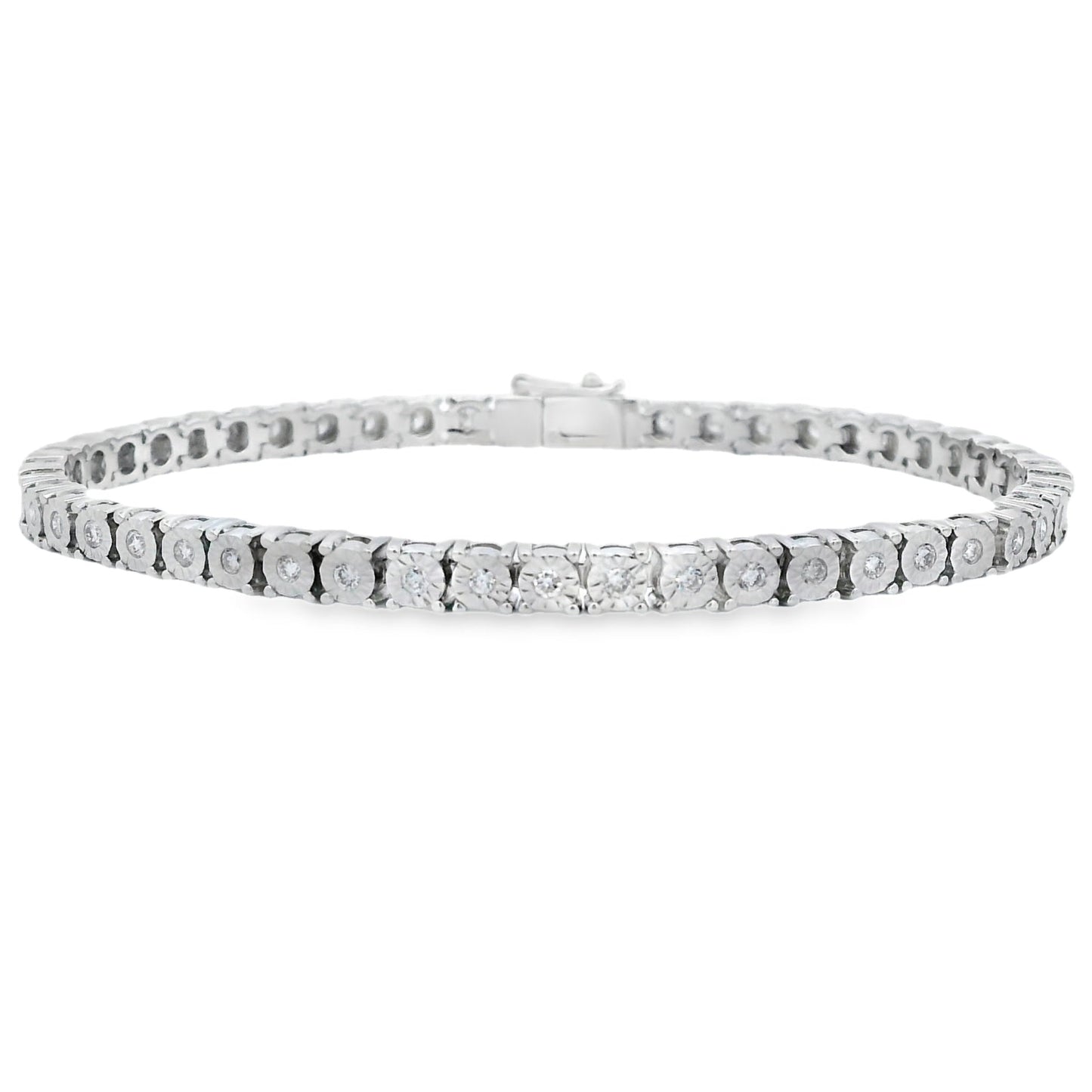 Lab Grown Diamond Tennis Bracelet Sterling Silver Bids.com