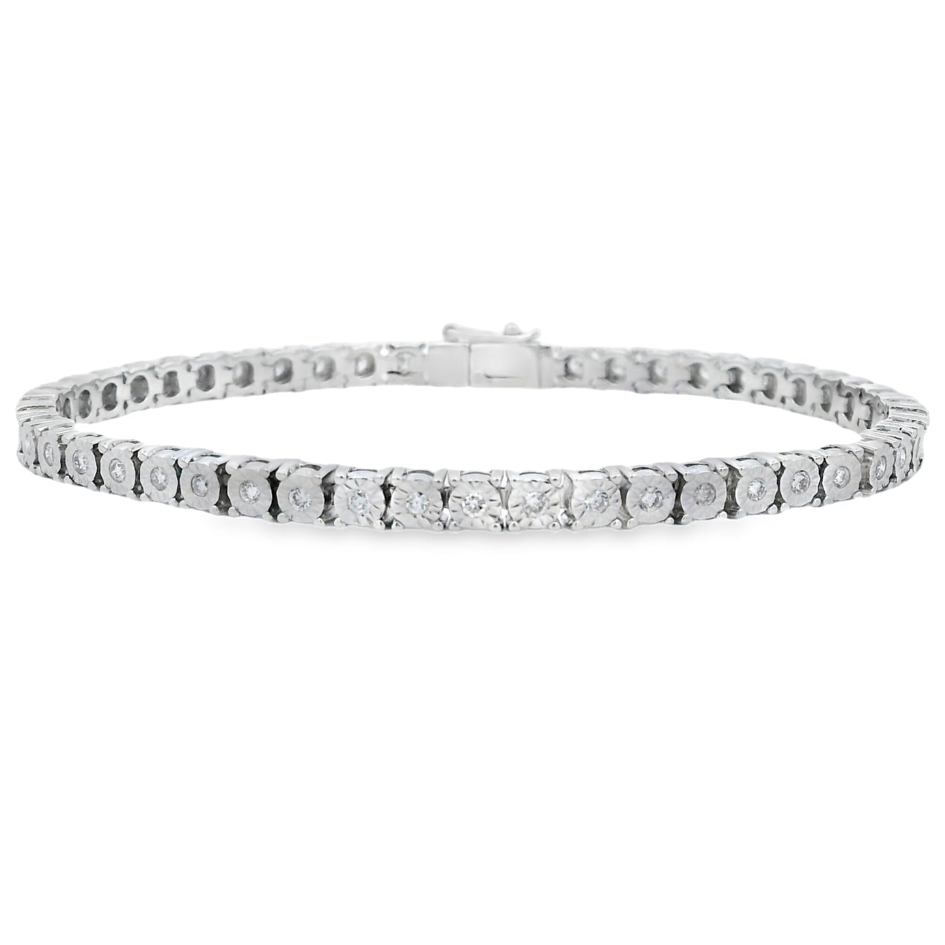 Lab Grown Diamond Tennis Bracelet Sterling Silver Bids.com