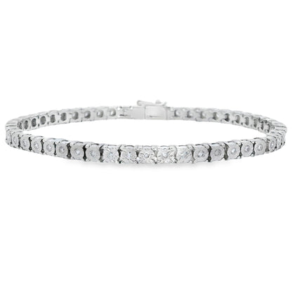 Lab Grown Diamond Tennis Bracelet Sterling Silver Bids.com
