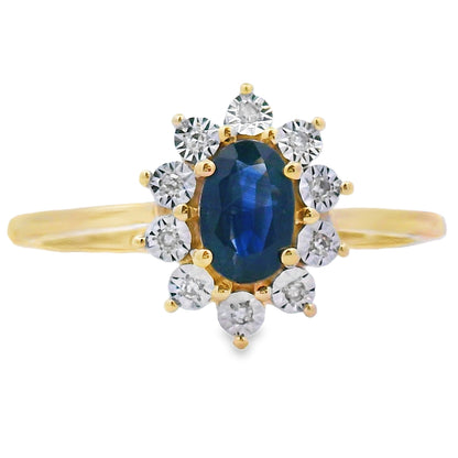 Genuine .63ct Sapphire Diamond Ring 10KT Yellow Gold Bids.com