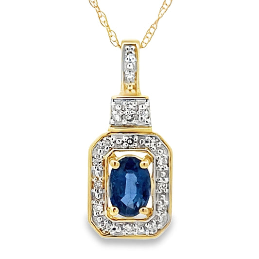 Sapphire Diamond Fashion Pendants 10KT Yellow Gold Bids.com