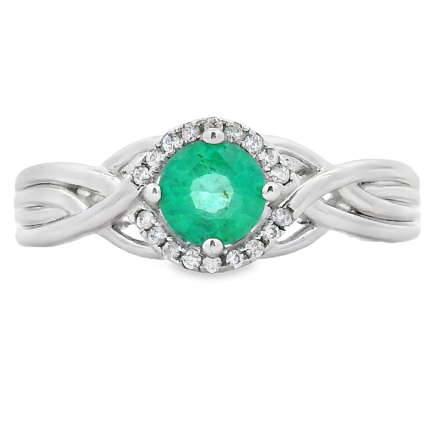 Genuine .58ct Emerald Zircon Ring Sterling Silver Bids.com