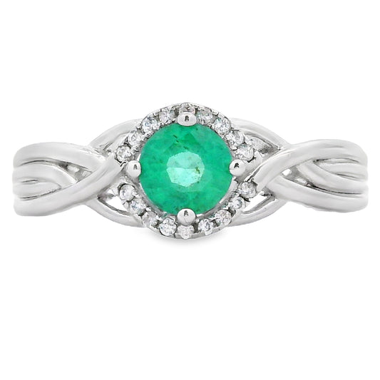 Genuine .58ct Emerald Zircon Ring Sterling Silver Bids.com