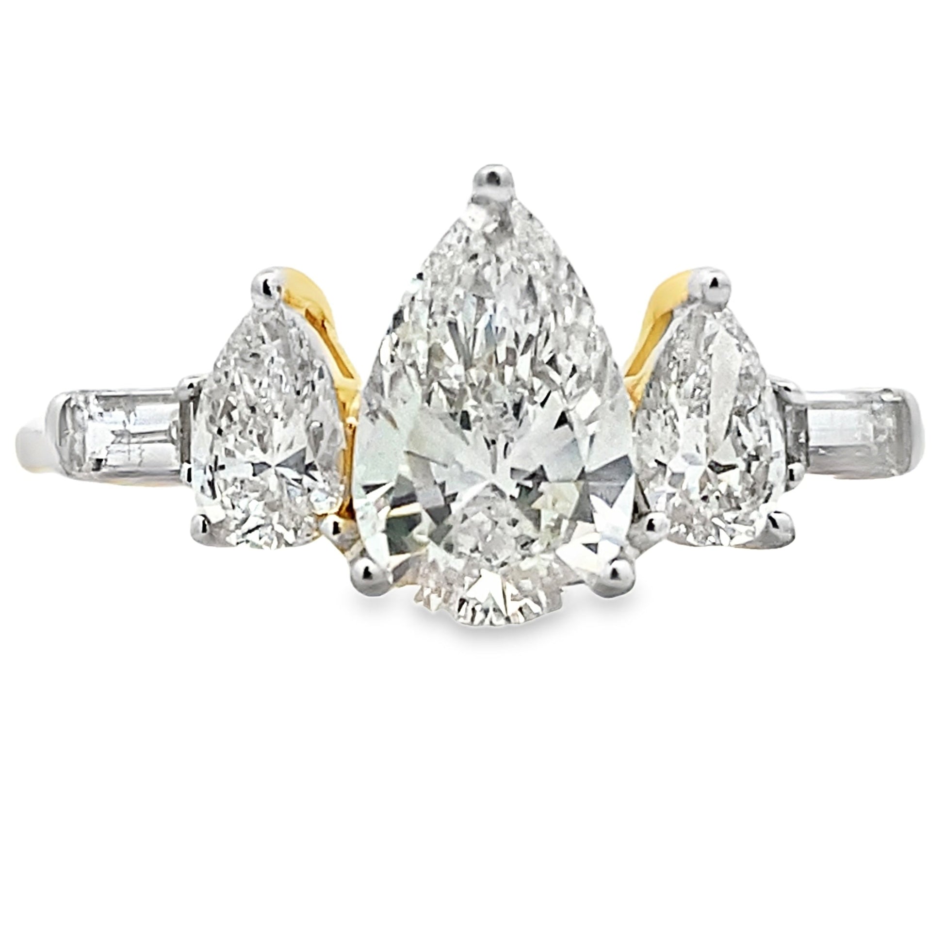 1.50ct Lab Grown Diamond 3 Stone Ring 14KT Yellow Gold Bids.com