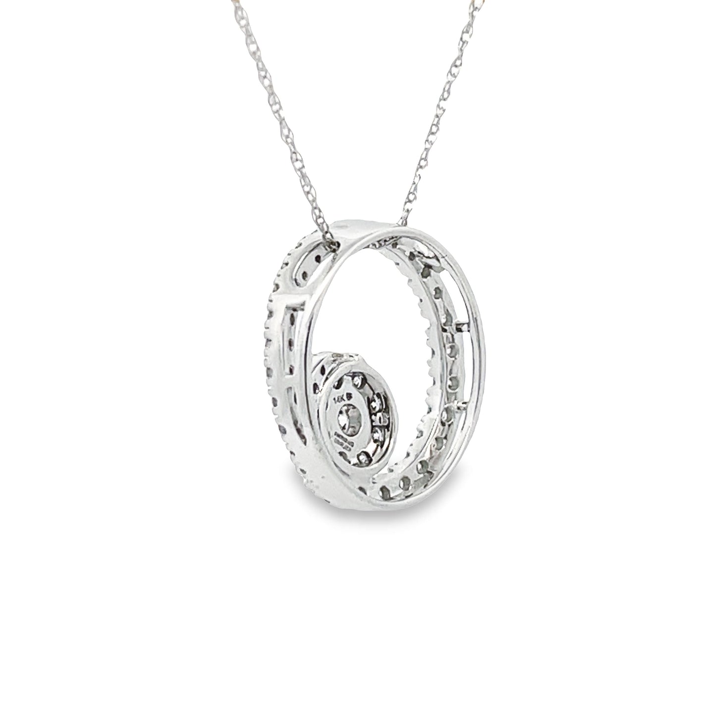 .50ct Diamond Circle of Love Pendant 14KT White Gold Bids.com