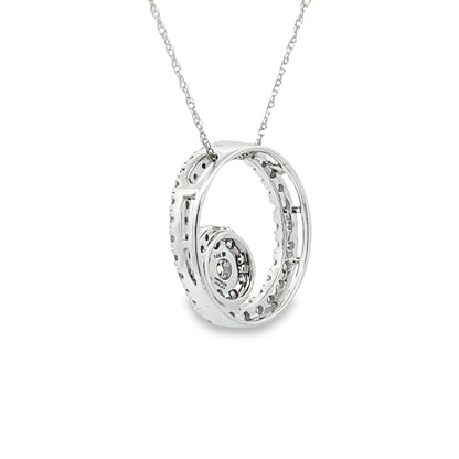 .50ct Diamond Circle of Love Pendant 14KT White Gold Bids.com