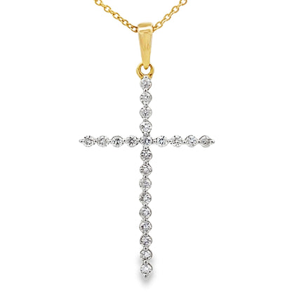 .21ct Diamond Cross Religious Pendant 14KT Yellow Gold Bids.com