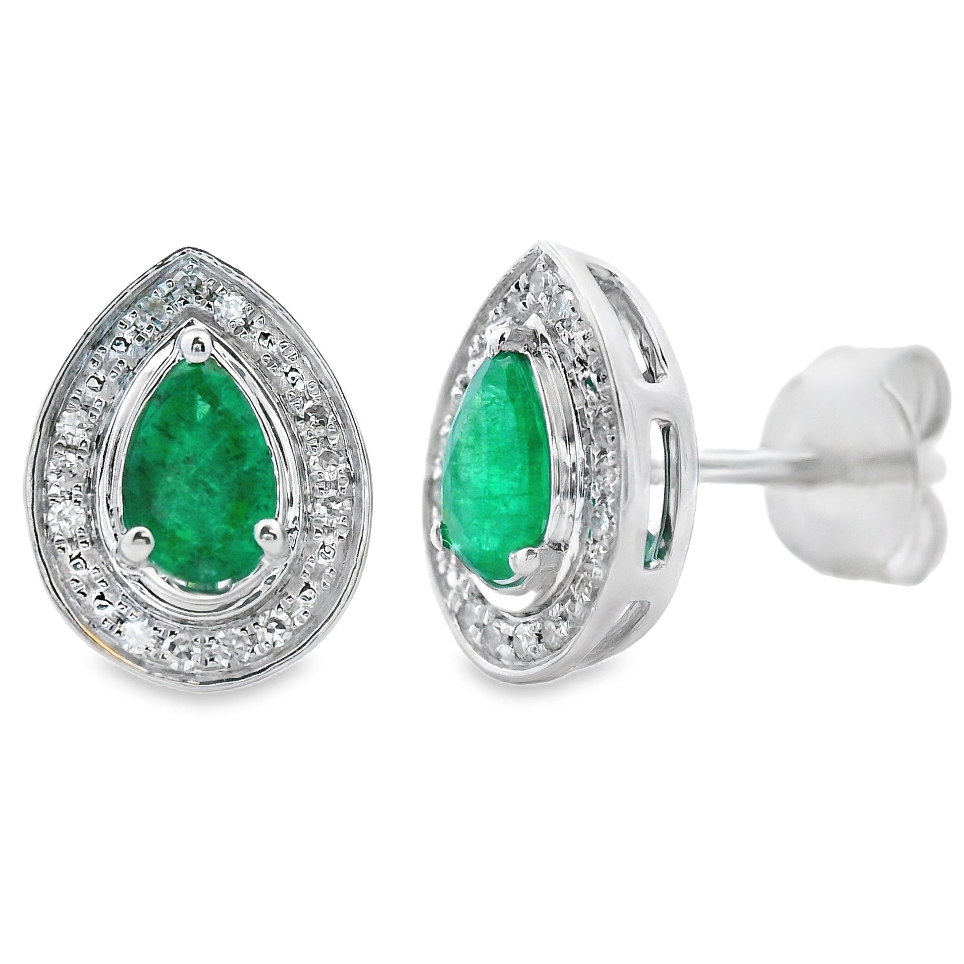 .45ct Emerald Diamond Stud Earrings 10KT White Gold Bids.com