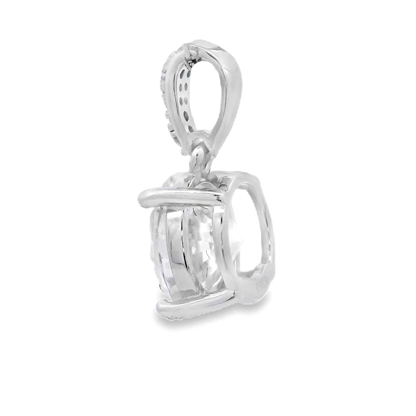 Natural 3.00ct Moissanite Pendant Sterling Silver Bids.com
