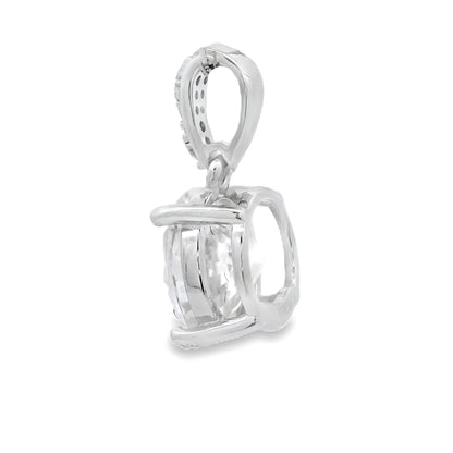 Natural 3.00ct Moissanite Pendant Sterling Silver Bids.com