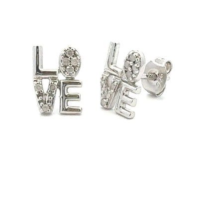 Genuine .03ct Diamond Earrings Sterling Silver Bids.com
