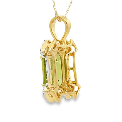 Peridot Diamond Fashion Pendants 10KT Yellow Gold Bids.com