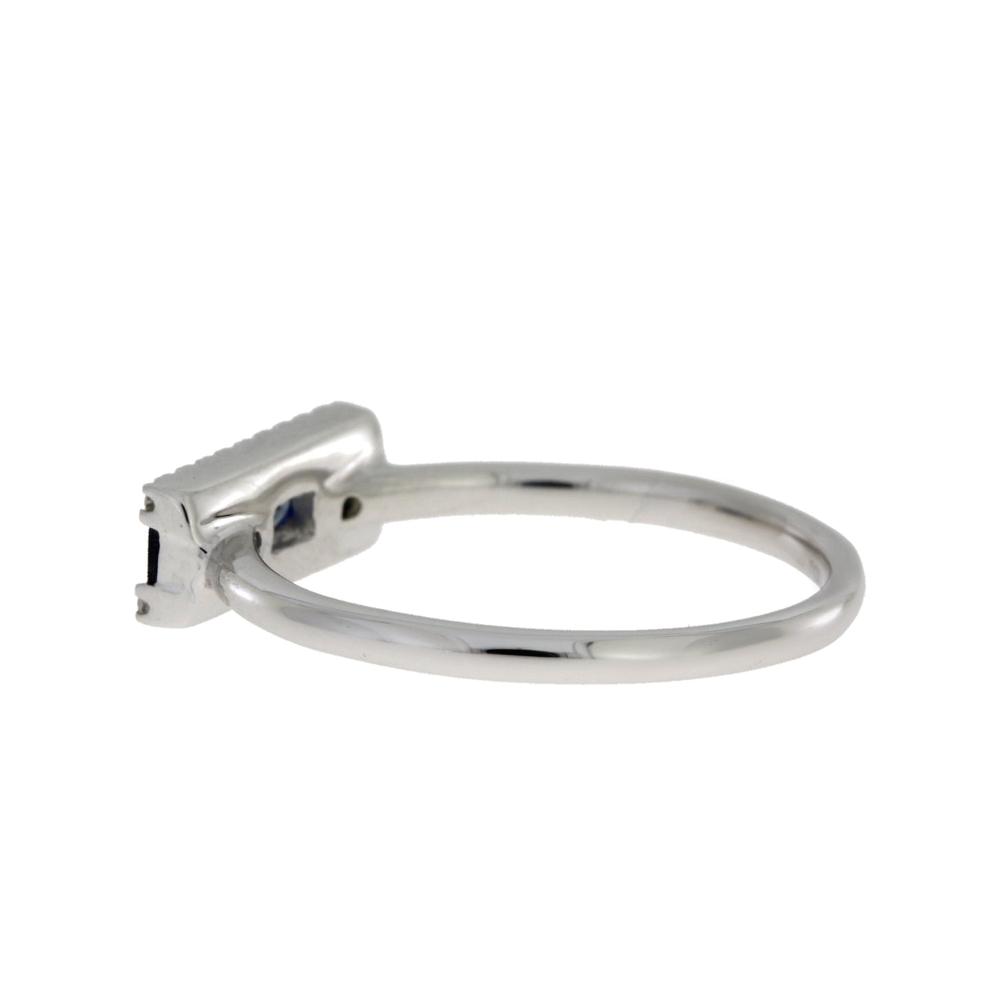 Genuine .63ct Diamond Sapphire Ring 14KT White Gold Bids.com