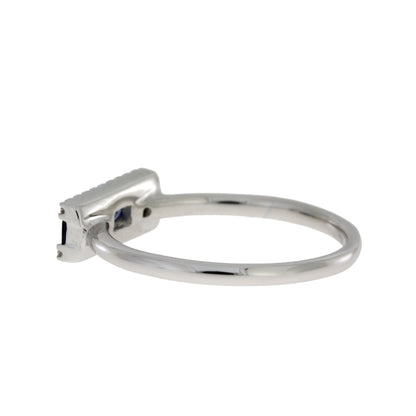 Genuine .63ct Diamond Sapphire Ring 14KT White Gold Bids.com