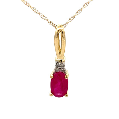 .02ct Ruby Diamond Fashion Pendants 10KT Yellow Gold Bids.com