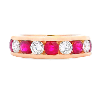 2.50ct Ruby Diamond Wedding Band Ring 14KT Yellow Gold Bids.com
