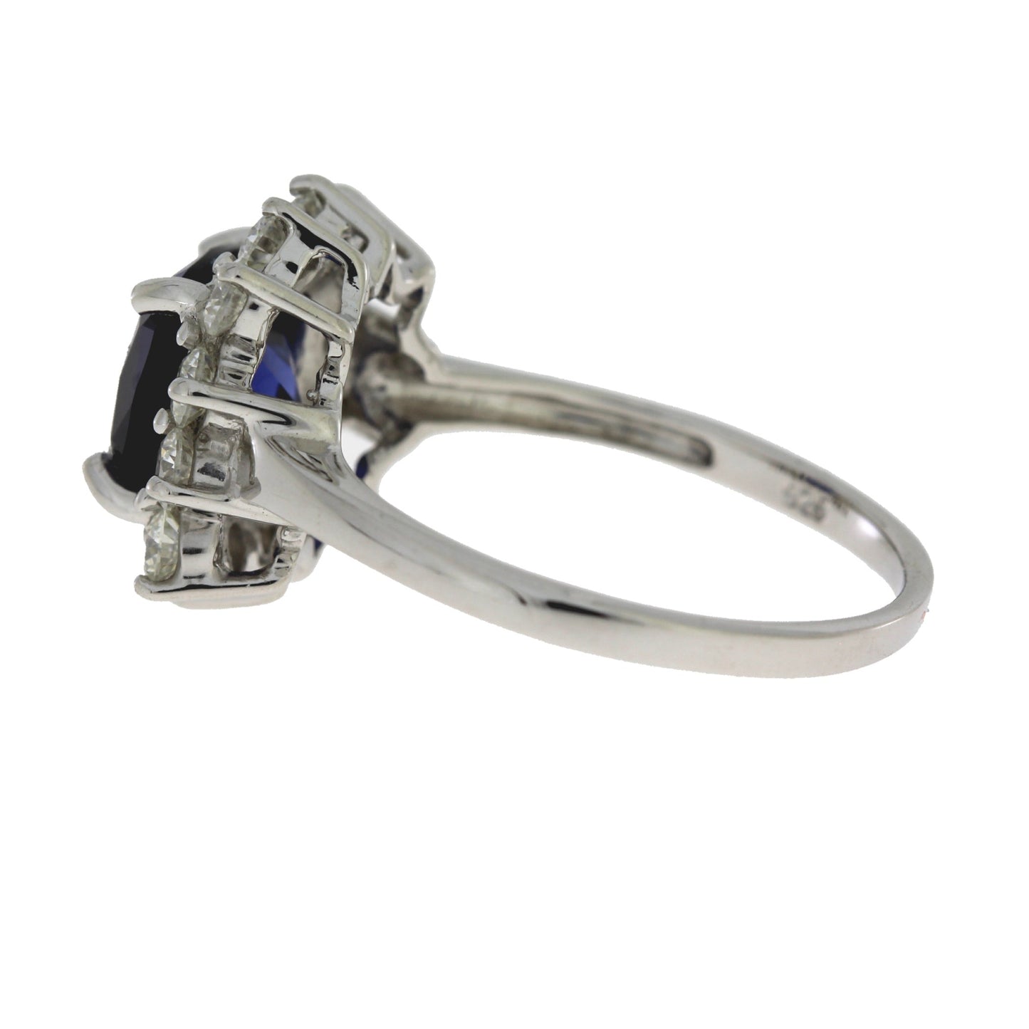 Created Sapphire Moissanite Ring Sterling Silver Bids.com