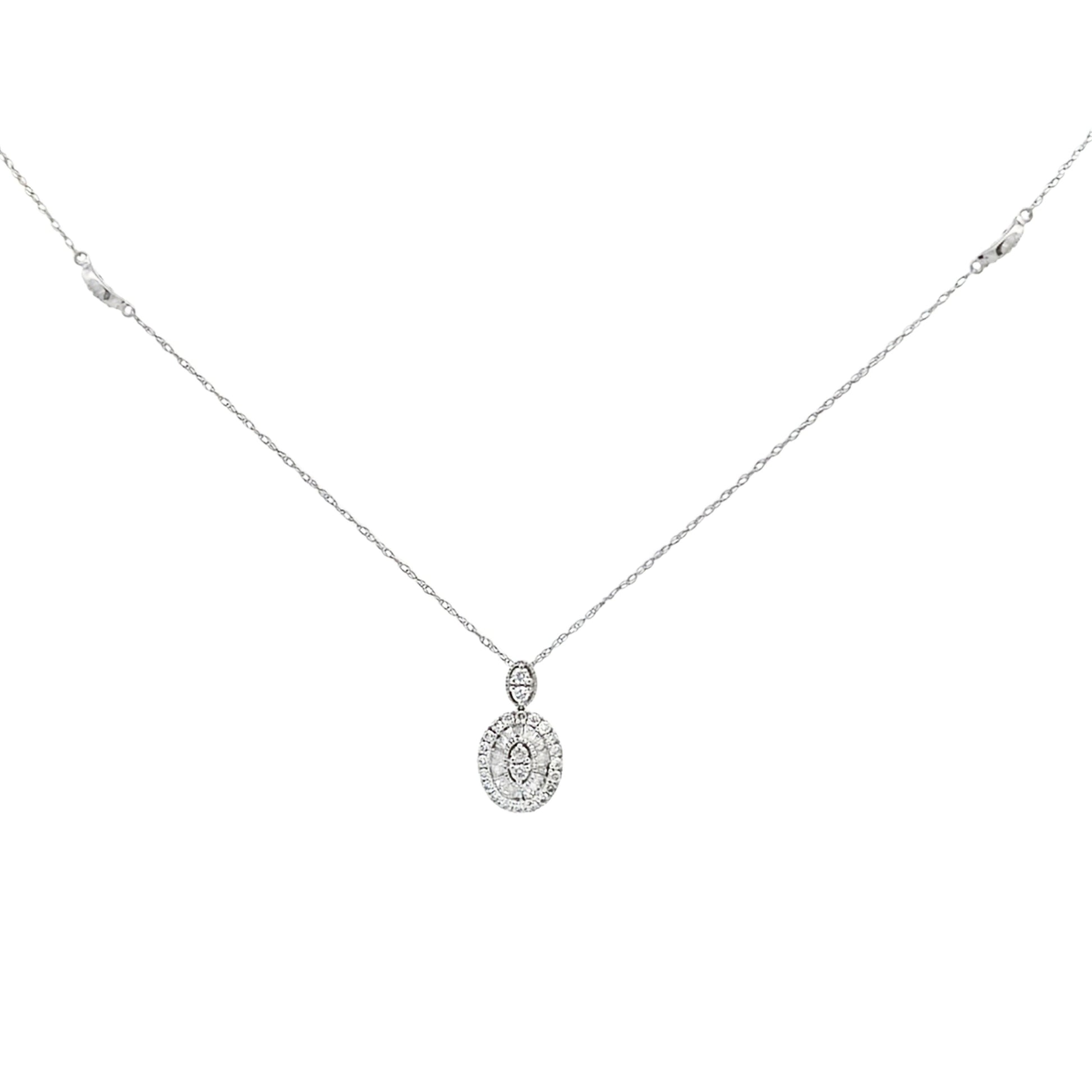 Natural .35ct Diamond Fashion Pendants 14KT White Gold Bids.com