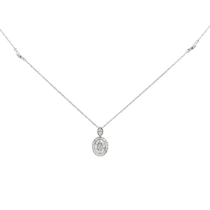 Natural .35ct Diamond Fashion Pendants 14KT White Gold Bids.com