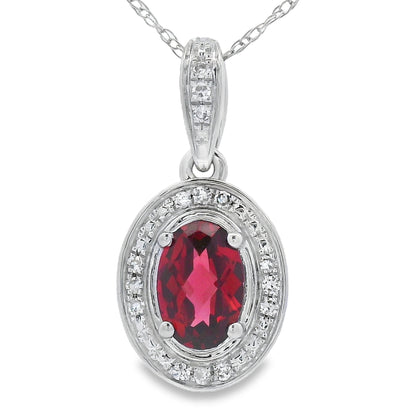 .58ct Garnet Diamond Fashion Pendants 10KT White Gold Bids.com