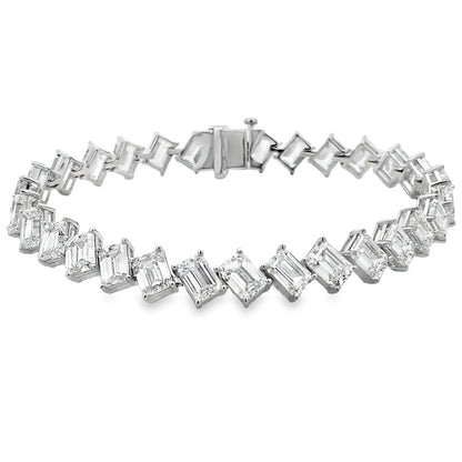 Lab Grown Diamond Tennis Bracelet 14KT White Gold Bids.com