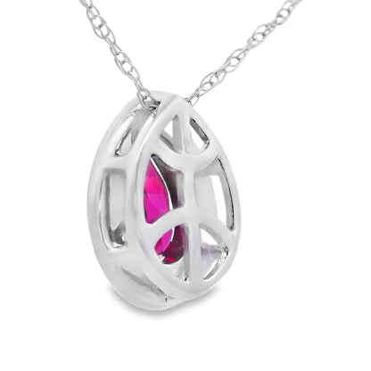 .52ct Garnet Diamond Fashion Pendants 10KT White Gold Bids.com