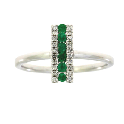 Natural .25ct Emerald Diamond Ring 14KT White Gold Bids.com