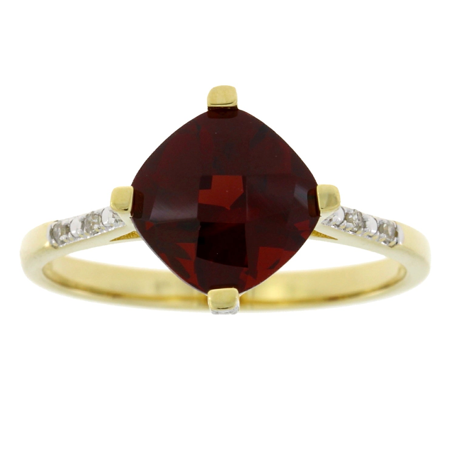 Genuine 1.25ct Garnet Diamond Ring 10KT Yellow Gold Bids.com