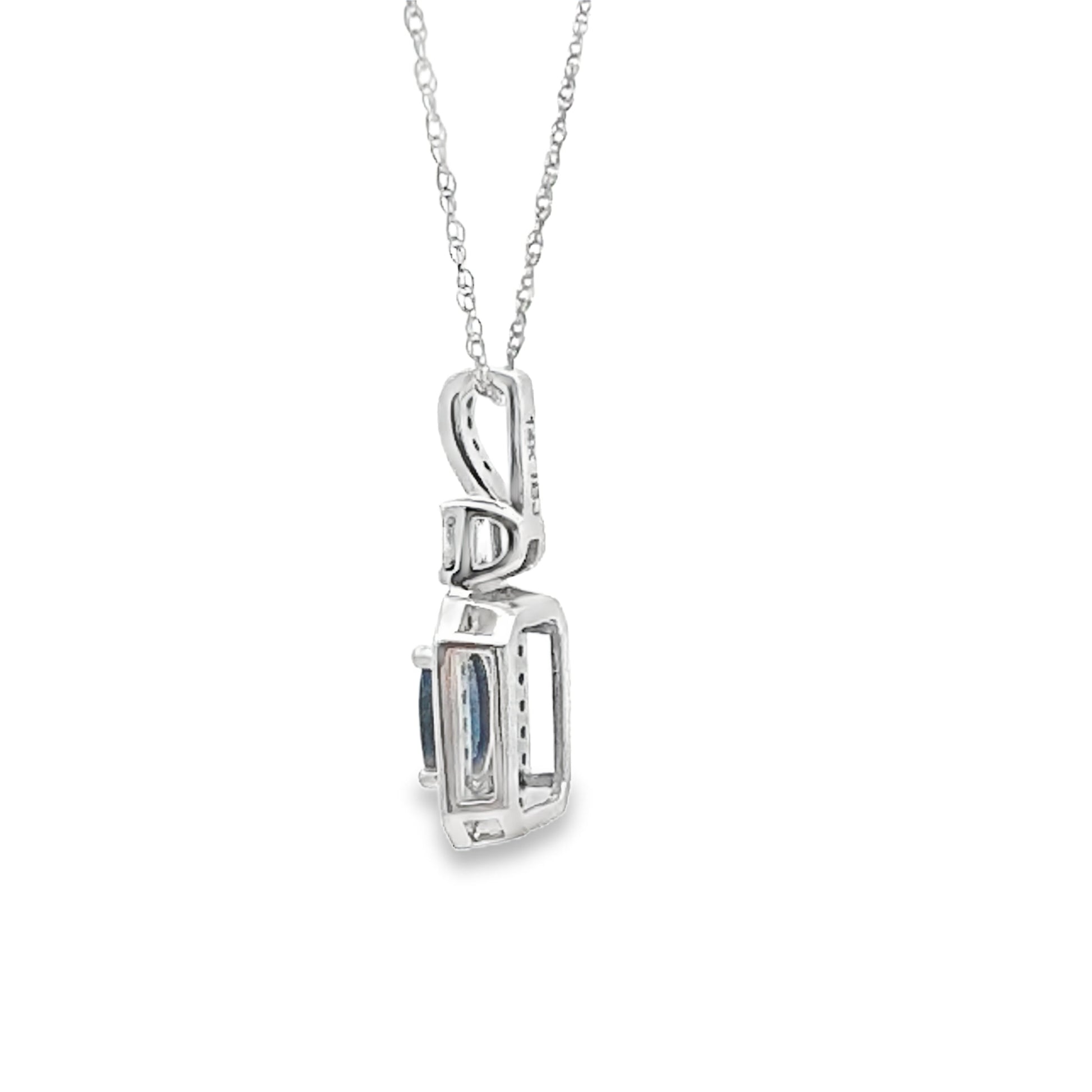 .72ct Sapphire Diamond Fashion Pendants 14KT White Gold Bids.com