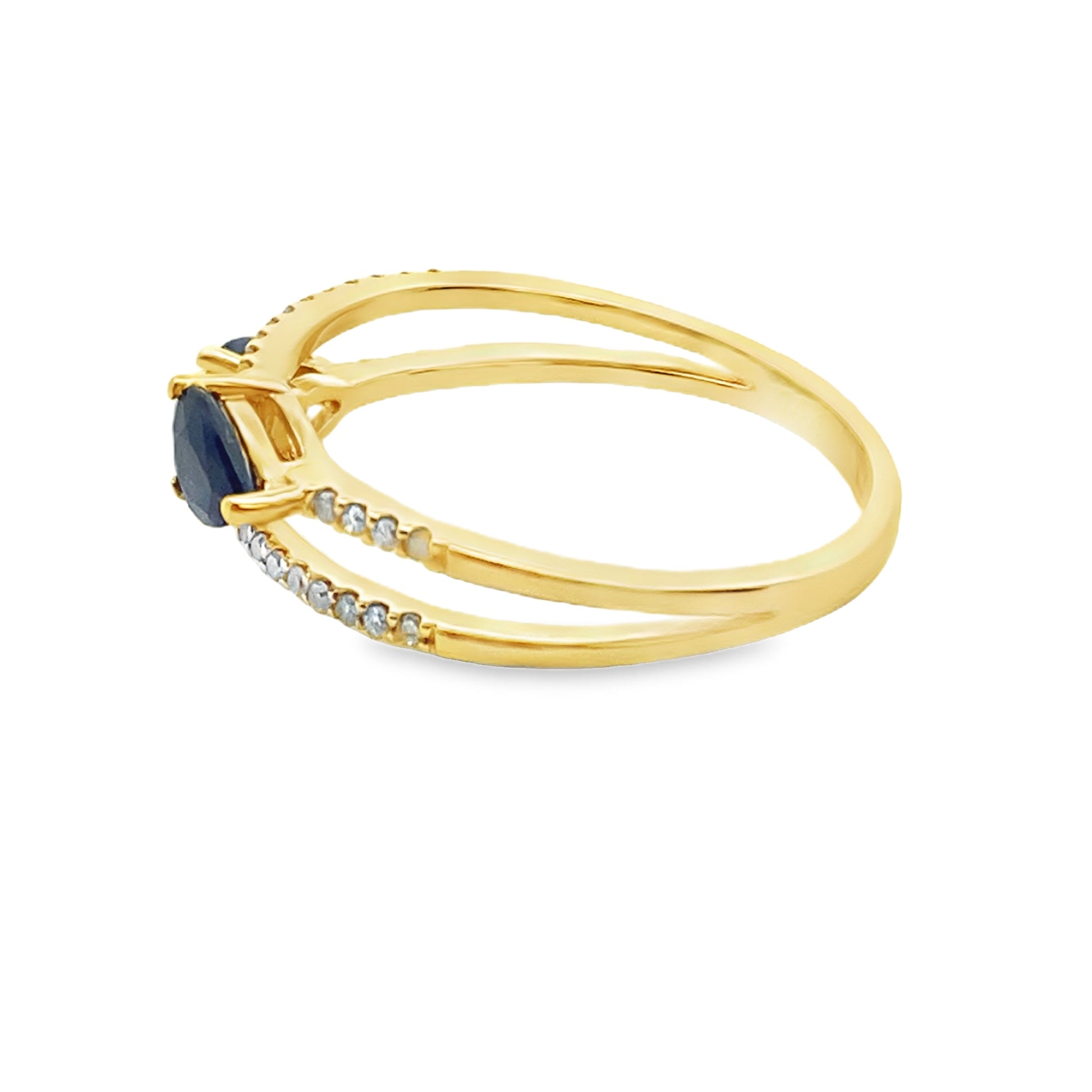 Genuine .70ct Sapphire Diamond Ring 14KT Yellow Gold Bids.com