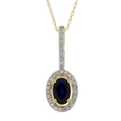 Sapphire Diamond Fashion Pendants 14KT Yellow Gold Bids.com