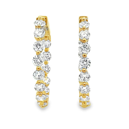 3.10ct Lab Grown Diamond Hoop Earrings Sterling Silver Bids.com