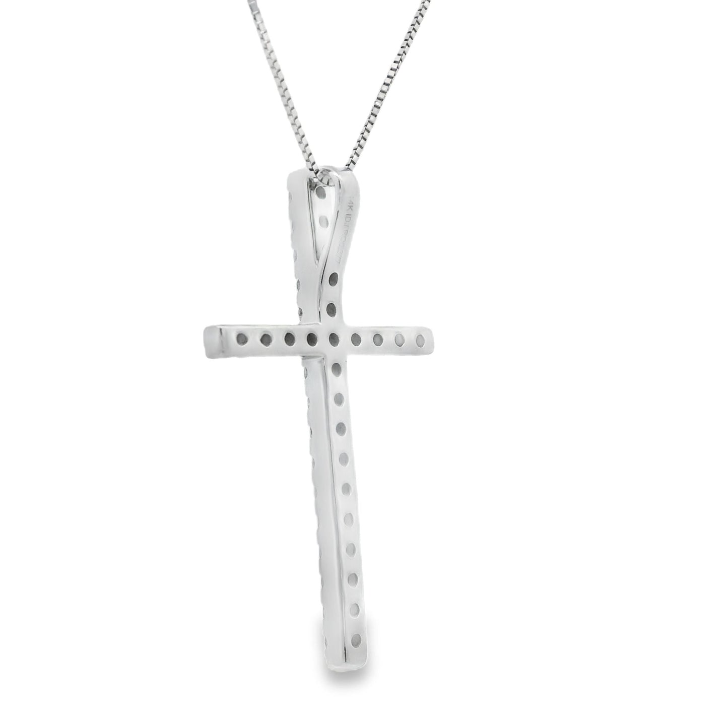.38ct Diamond Cross Religious Pendant 14KT White Gold Bids.com