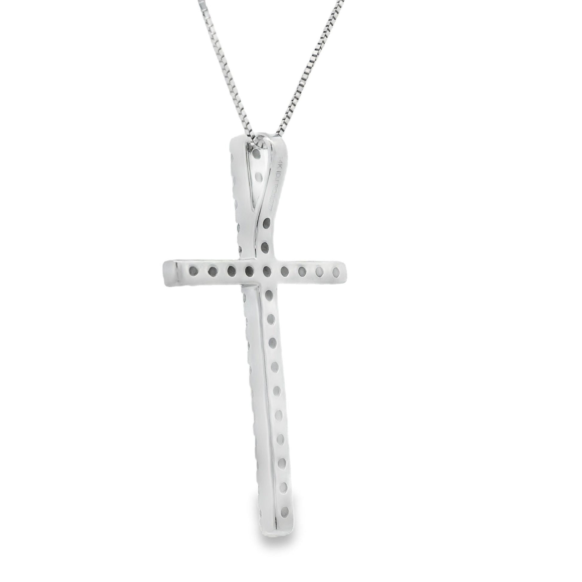 .38ct Diamond Cross Religious Pendant 14KT White Gold Bids.com