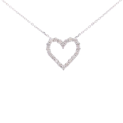 .25ct Diamond Heart Love Pendant Sterling Silver Bids.com