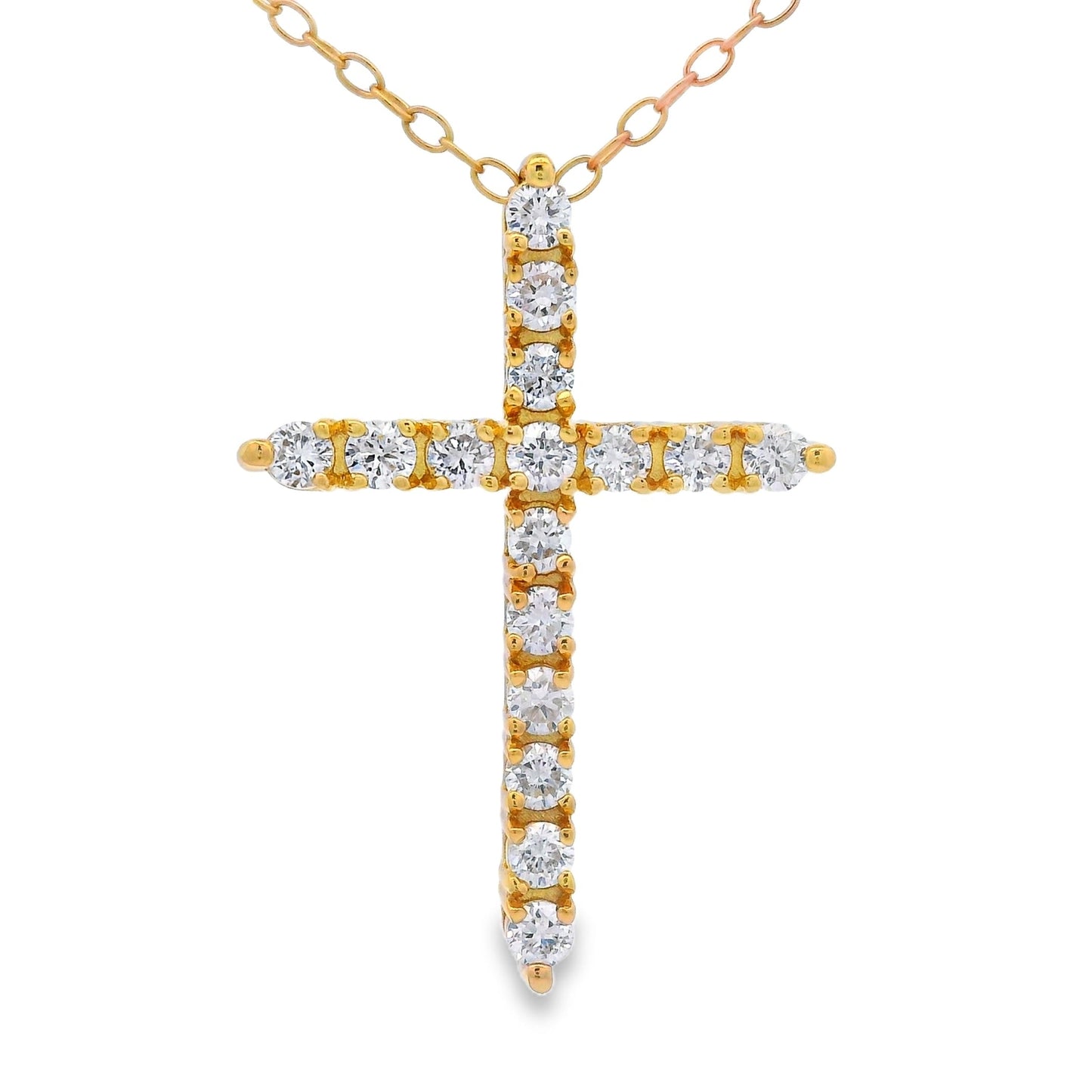 Natural .55ct Cross Religious Pendant Sterling Silver Bids.com