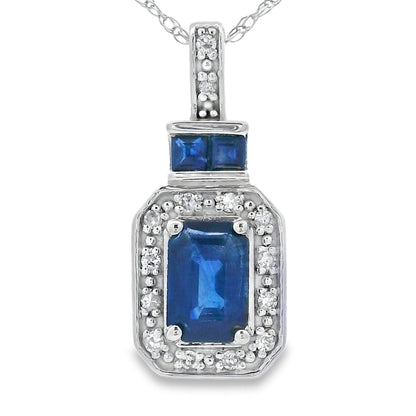 .84ct Sapphire Diamond Fashion Pendants 14KT White Gold Bids.com