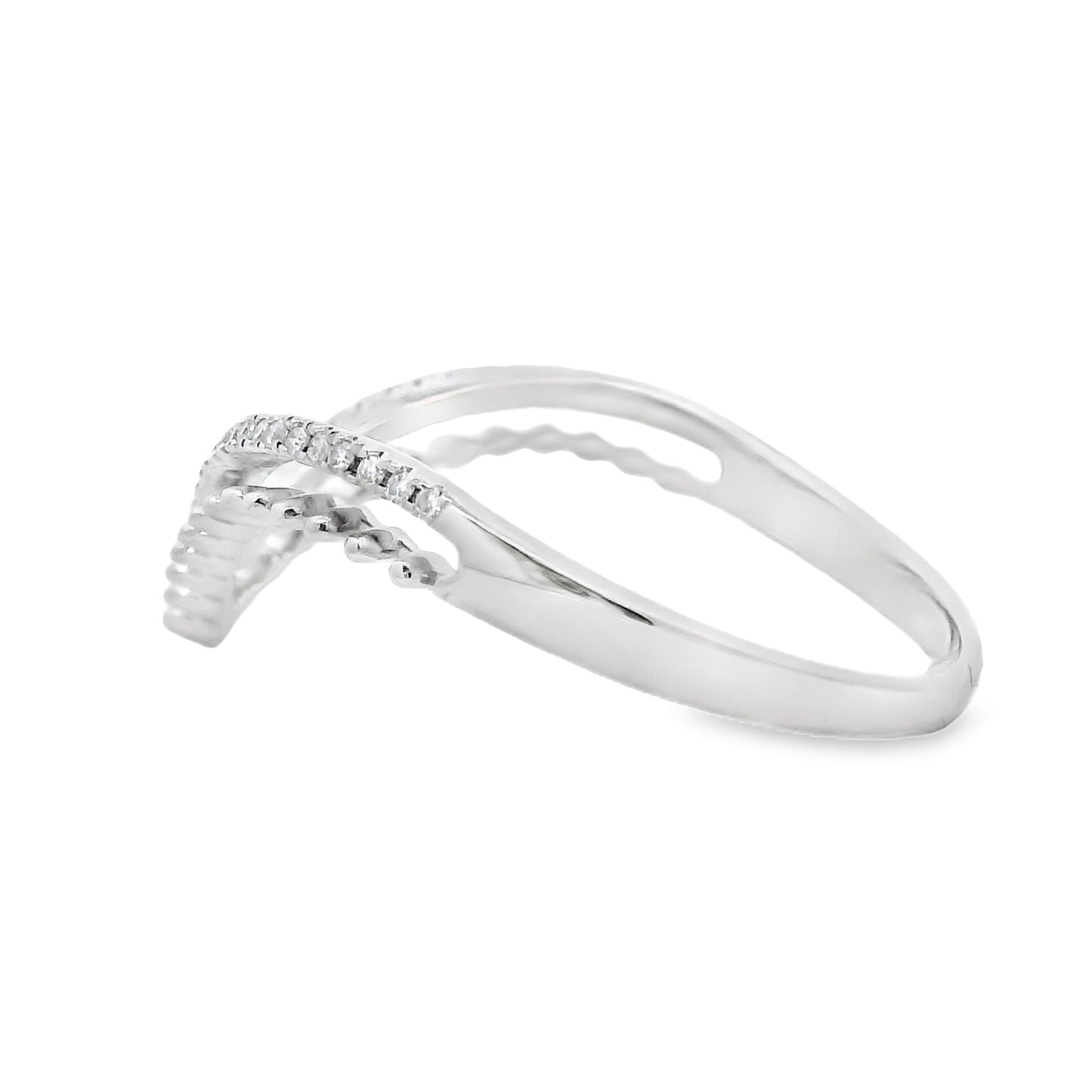 .09ct Diamond Fashion band rings 10KT White Gold Bids.com