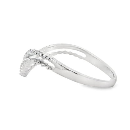 .09ct Diamond Fashion band rings 10KT White Gold Bids.com